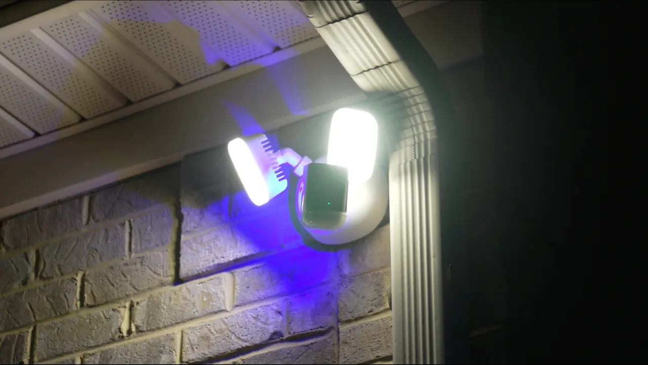 Alarm.com floodlight camera with active siren